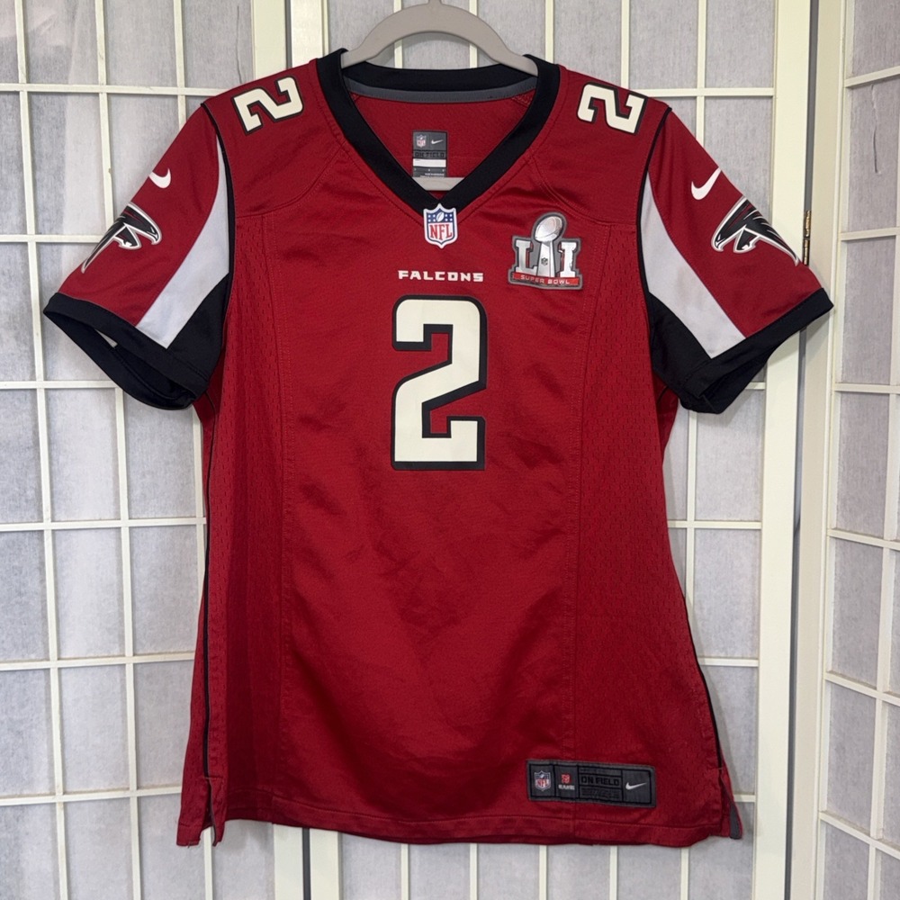 Atlanta Falcons Matt Ryan #2 Super Bowl LI NFL Football Nike Red Jersey Sz Large